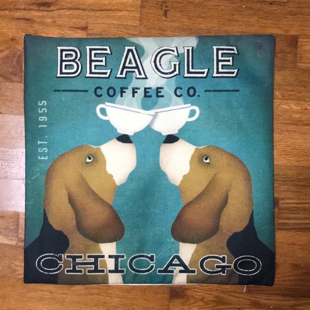 3/$20 - 18x18 Beagle Dog Coffee Company Pillow Cover